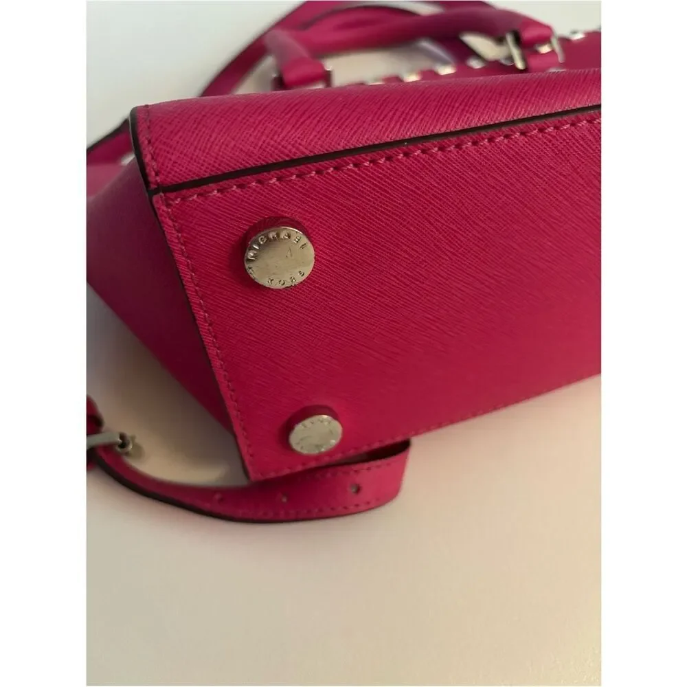 Michael Kors Selma Studded Saffiano Leather Satchel in Focaccia